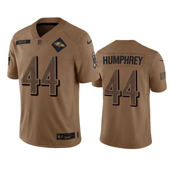 Mens Baltimore Ravens #44 Marlon Humphrey 2023 Brown Salute To Service Limited Football Stitched Jersey Dyin